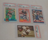 4 PSA GRADED NFL Football Card Lot HOFers Rice Lofton Bo Kelly