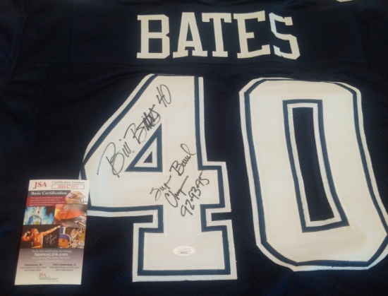 Bill Bates Autographed Signed Custom Stitched Jersey NFL Football Cowboys JSA COA