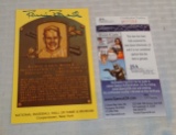 Robin Roberts Autographed HOF Plaque Card Phillies Baseball MLB JSA COA