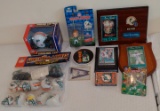 Miami Dolphins Dan Marino Collectible Lot Lights Plaques Cards Pin NFL Football Sideline Car Fleer