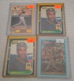 4 Different 1987 Barry Bonds Rookie Card Lot RC Pirates Sportsflics Donruss Leaf OPC