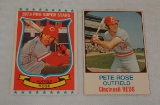 Vintage 1973 Kellogg's & 1975 Hostess Pete Rose Baseball Card Lot Pair Reds Rare Oddball