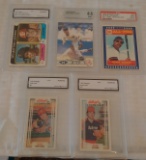 5 GRADED Card Lot PSA BGS Beckett Pete Rose Reggie Jackson Nolan Ryan Baseball