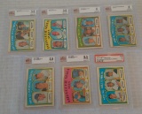 7 Vintage 1972 Topps Baseball Leader Card Lot Stars HOFers Beckett PSA GRADED Lot Mid Grade