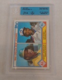 Vintage 1983 Topps Baseball Leaders Tim Raines Autographed Card Expos HOF JSA Beckett Slabbed