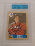 Vintage 1987 Topps Baseball Steve Lyons Autographed Card White Sox JSA Beckett Slabbed