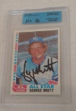 Vintage 1982 Topps Baseball George Brett Autographed Card Royals HOF JSA Beckett Slabbed