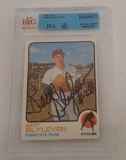 Vintage 1973 Topps Baseball Card Bert Blyleven Twins HOF Autographed Signed JSA Beckett Slabbed