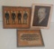 3 Vintage 1930's Football Team Photos Cut Outs Knute Rockne Old Frames