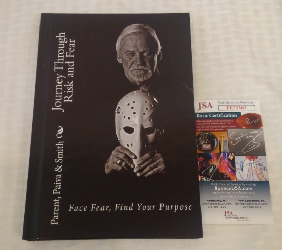 Bernie Parent Autographed Signed NHL Hockey Book Journey Through Risk And Fear JSA COA Flyers