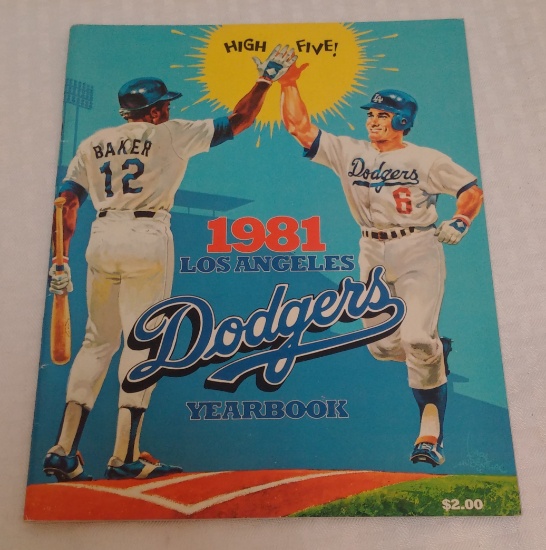 Vintage LA Dodgers 1981 Official Baseball Yearbook High Five