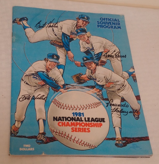 Vintage 1981 LA Dodgers Official Baseball NLCS Program Playoffs