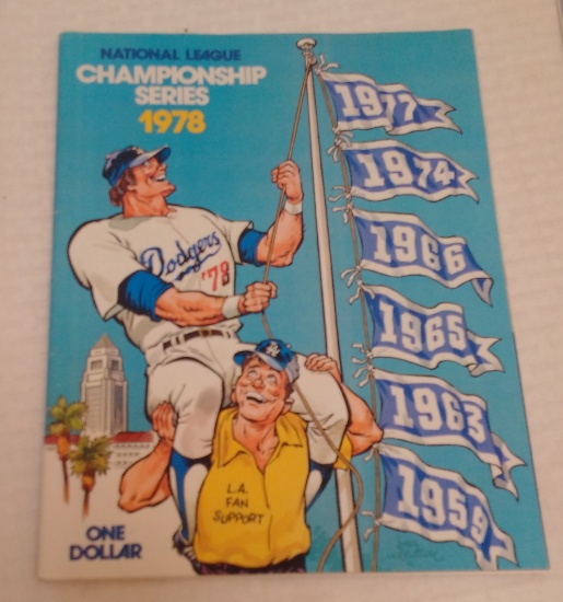 Vintage 1978 LA Dodgers Official Baseball NLCS Program Playoffs