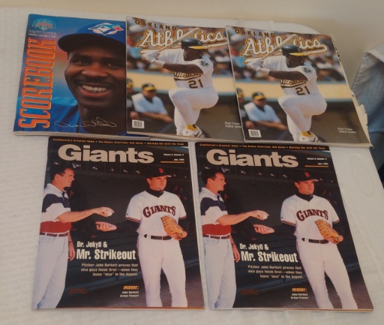 MLB Baseball Program Magazine Lot Giants Athletics Blue Jays Champs