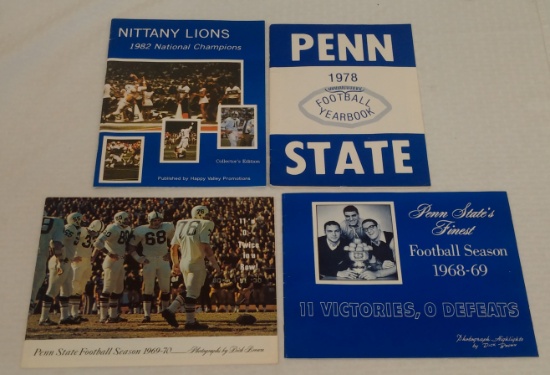 4 Vintage 1968 - 1982 Penn State Football PSU Football Program Magazine Lot