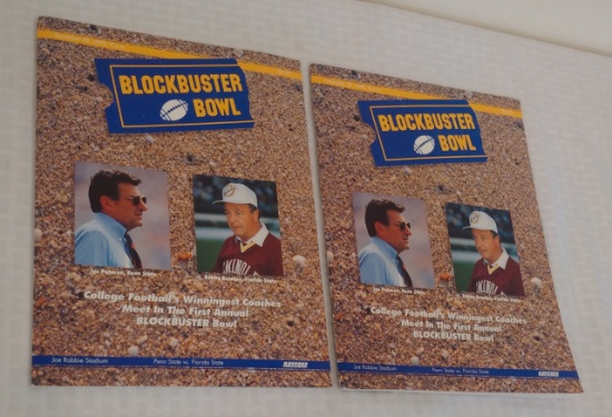 1990 Blockbuster Bowl College Football Programs Lot Penn State Florida State Paterno Bowden