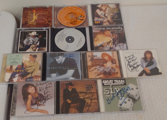 11 Sign-ed Auto CD Country Music Covers Lot Herndon Wills White Singletary Show ST COA