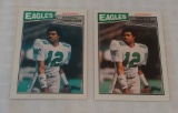 2 Vintage 1987 Topps NFL Football Rookie Card RC #296 Randall Cunningham Eagles