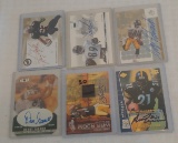 6 Pittsburgh Steelers NFL Football Rookie Autographed Signed Insert Card Lot #'d