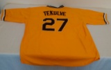 Kent Tekulve Cooperstown Majestic MLB Baseball Stitched Pirated 1979 Jersey Size 56 Yellow