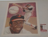 Frank Robinson Autographed Signed 20x24 Lithograph Poster Orioles HOF Baseball JSA COA