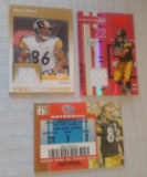 Steelers NFL Football Insert Relic Game Used Lot Hines Ward Heath Miller Duce Staley