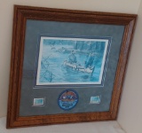 Framed Matted 22x22 Display 2001 PA Fish & Game Commission Patch Signed Duck Stamp Waterways 72/950