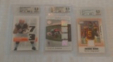 3 BGS Beckett GRADED NFL Football Relic GU Jersey Insert Lot Thomas Lynch Bush RC 8.5 NRMT