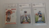 3 Beckett GRADED NFL Football Card Lot 7 & 10 NRMT MINT Cutler Young Houshmandzadeh