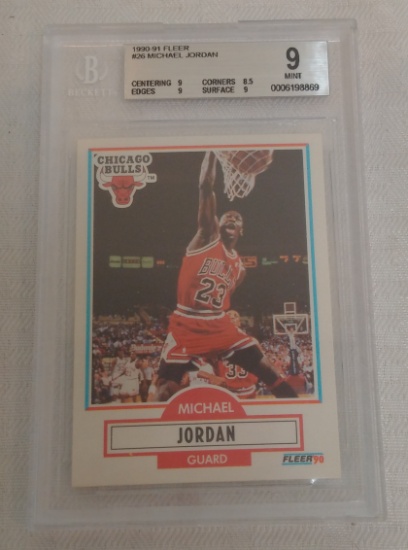 1990-91 Fleer NBA Basketball #226 Michael Jordan BGS Beckett GRADED 9 MINT Bulls HOF