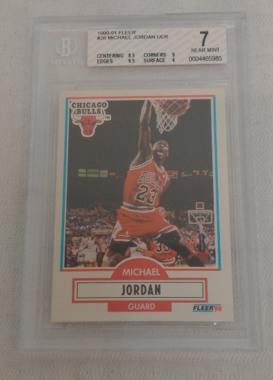 1990-91 Fleer NBA Basketball #226 Michael Jordan BGS Beckett GRADED 7 NRMT Bulls HOF