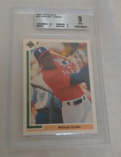 1991 Upper Deck Baseball #SP1 Michael Jordan White Sox Rookie Card RC BGS Beckett GRADED 9 NRMT HOF