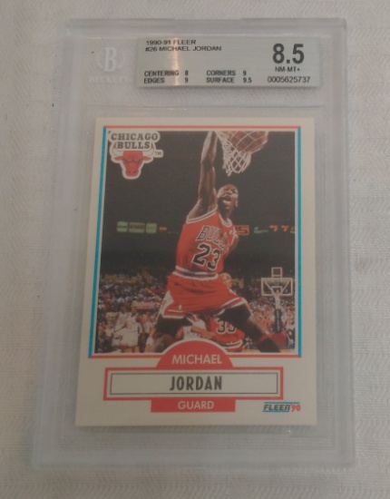 1990-91 Fleer NBA Basketball #226 Michael Jordan BGS Beckett GRADED 8.5 NRMT MINT Bulls HOF