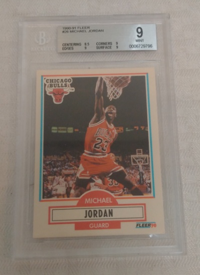 1990-91 Fleer NBA Basketball #226 Michael Jordan BGS Beckett GRADED 9 MINT Bulls HOF