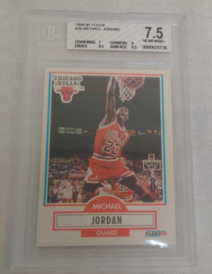 1990-91 Fleer NBA Basketball #226 Michael Jordan BGS Beckett GRADED 7.5 NRMT Bulls HOF