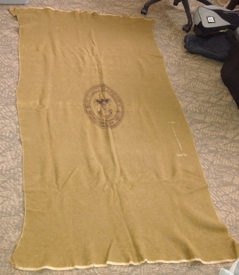 Vintage Boy Scouts BSA Brown Wool Blanket Chatham 40x72 Rarem