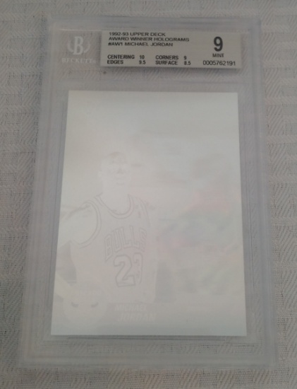 1992-93 Upper Deck Hologram Insert #AW1 Michael Jordan BGS GRADED 9 MINT Bulls HOF Investment NBA