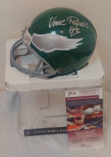 Vince Papale Autographed Signed Mini NFL Eagles Riddell Helmet JSA COA Invincible Throwback