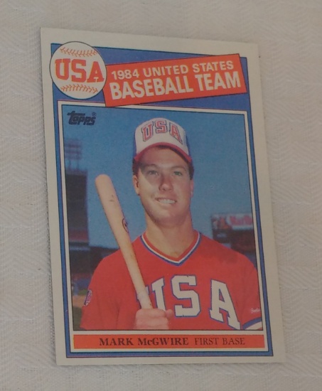 Vintage 1985 Topps Baseball #401 Mark McGwire Rookie RC A's Cardinals USA Olympic