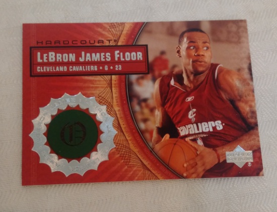 2003-04 Upper Deck Basketball Relic Floor Piece LeBron James High School Rookie Card LB5 Cavaliers