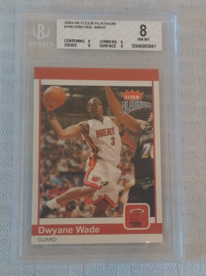 2003-04 Fleer Platinum NBA Basketball #190 Dwayne Wade Rookie RC Heat BGS GRADED 8 NRMT
