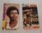 2 Vintage 1976-77 Topps NBA Basketball Star Pair Moses Malone #101 Kareem Abdul Jabbar Lakers #126