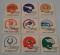 9 Different Vintage 1978 Kellogg's NFL Football Sticker Lot 2 Bar Helmet