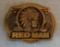 Vintage 1988 Red Man Tobacco Advertising Belt Buckle Unused Metal