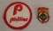 Vintage 1983 Phillies World Series Press Pin  & 1980s Logo Patch