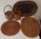 6 Vintage Collectible Woven Basket Lot Various Shapes Sizes Older