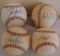 4 Auto Sign-ed MLB Baseball Lot Unknown Signers 3 ROMLB & 1 J deBeer Son Horsehide Balls