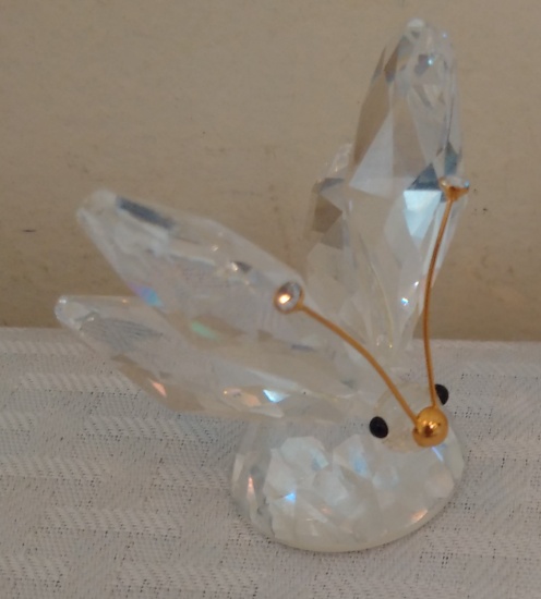 Swarovski Glass Butterfly Animal Figurine Paperweight Stamped Bottom Crystal