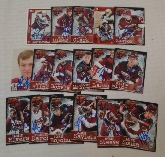 17 Autographed Signed AHL Hockey Hershey Bears Card Lot Rare Unique Local PA Issue