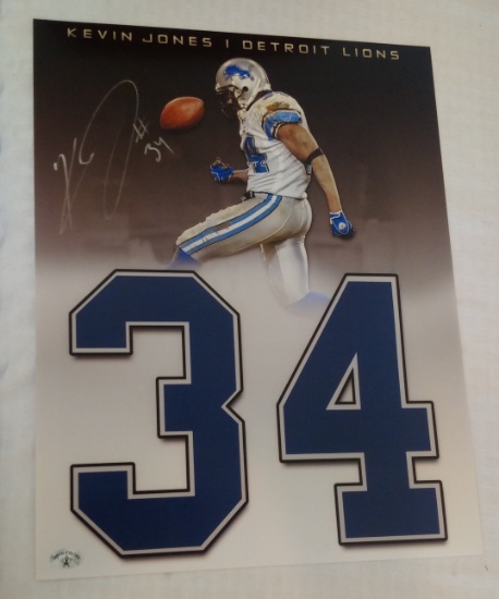 Kevin Jones Autographed Signed 11x14 Custom Photo Detroit Lions Legends Of The Field Hologram NFL